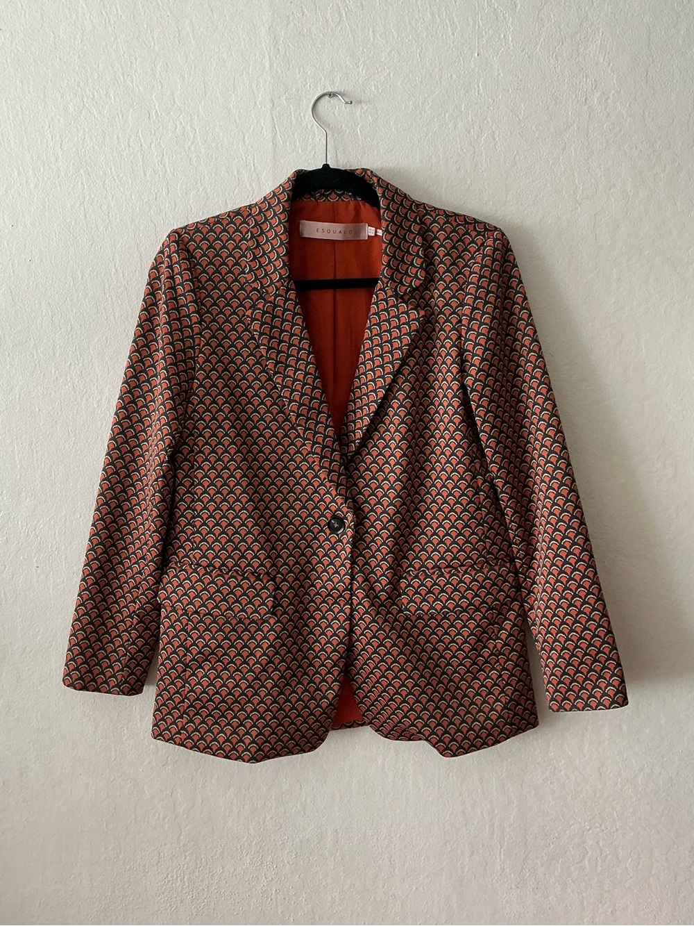 ESQUALO Coral-Print Single-Button Blazer